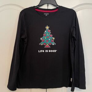 Life is Good Christmas pajama shirt, medium